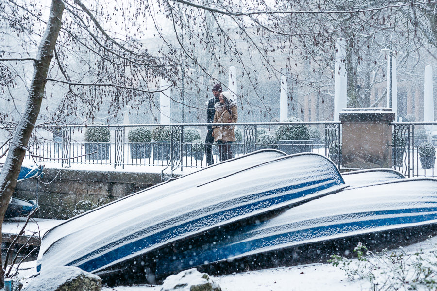 Paar Foto-Session, Schneetreiben, EMF, Ernst Merkhofer, Fotograf, Hochzeitsfotograf, Probesession, Schnee, Schneesturm